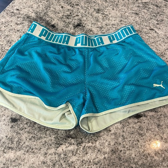 Puma Pants - Puma Women's Teal and Mint Athletic Shorts
